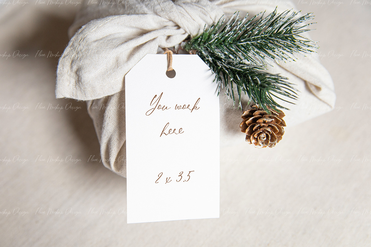 Christmas Gift Tag Mockup, a Product Mockup by ILoveMockupDesign (Photo 2 of 11)