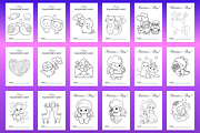 Valentine's Day Coloring Book, a Print Template by Art's and patterns (Thumbnail 5 of 9)