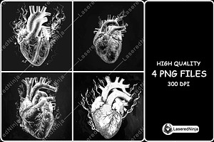 Anatomical Human Heart Flames Smoke, a Background Graphic by LaseredNinja