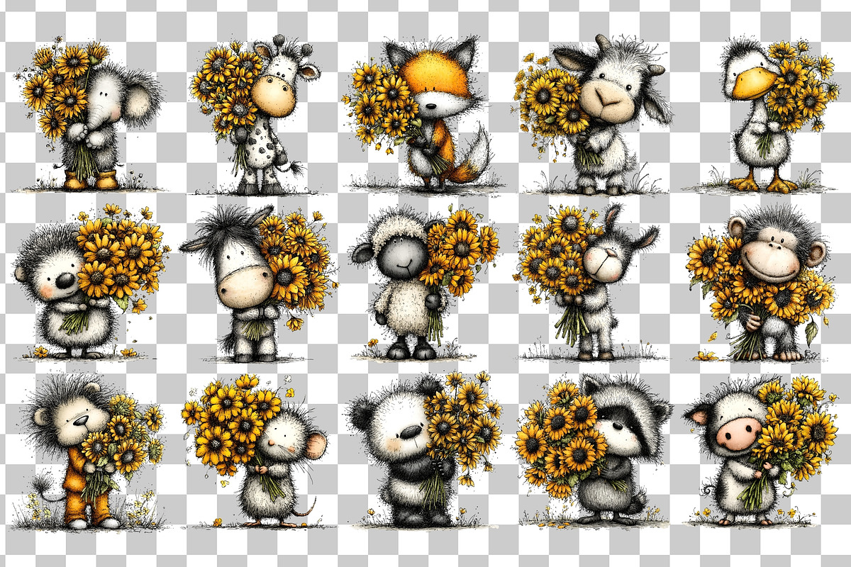 Sunflower Animal PNG Clipart, an Animal Illustration by Nicolle's Colorful Art (Photo 2 of 4)