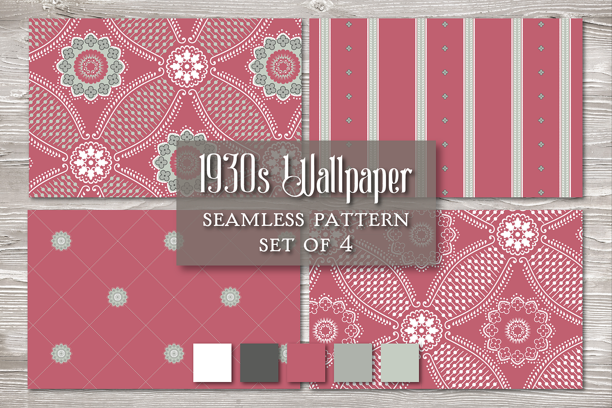 Vintage Seamless Pattern RED, a Pattern Graphic by Barbara's iCandy (Photo 1 of 6)