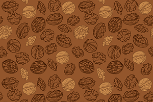 6 Nuts Seamless Patterns