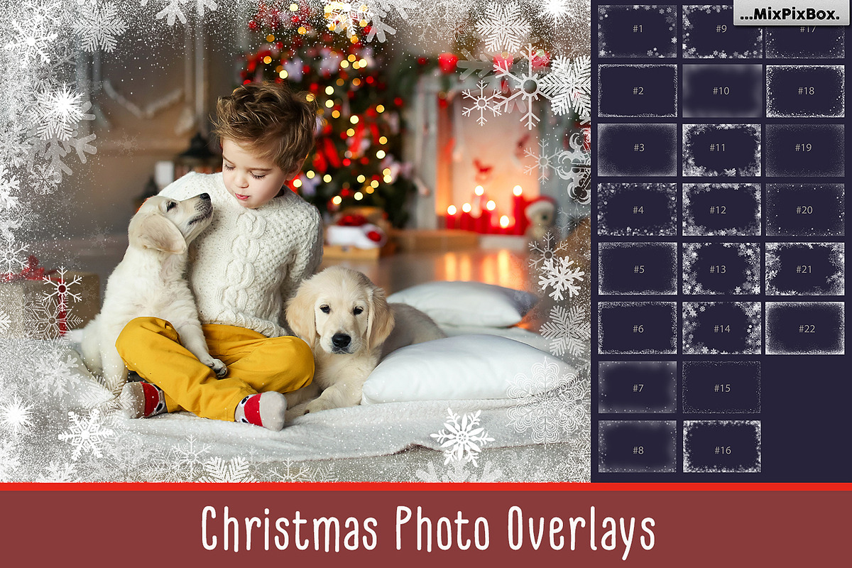 20 Christmas Photo Overlays, a Layer Style Add-On by MixPixBox (Photo 1 of 7)