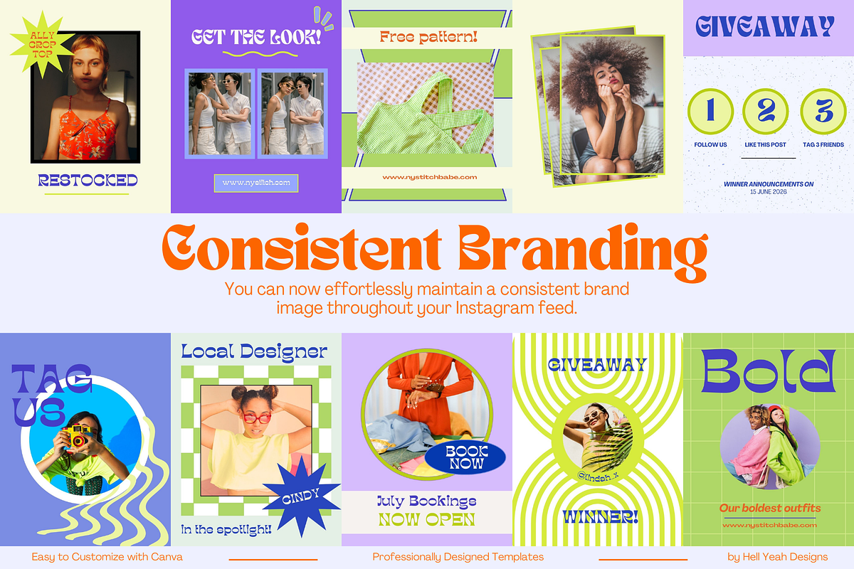 Funky Instagram Post Templates, a Design Template by Hell Yeah Designs (Photo 4 of 8)