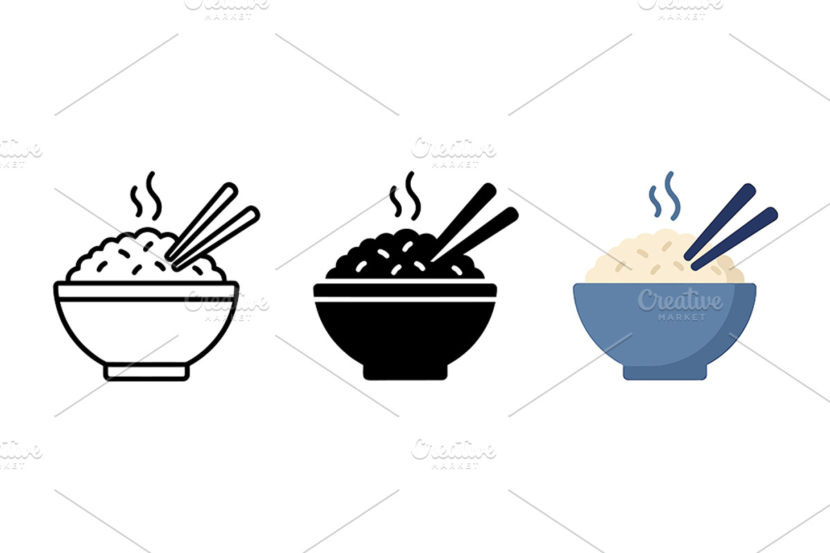 Rice Bowl Icons, a Solid Icon by Artonix (Photo 2 of 2)
