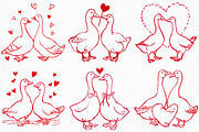Valentines Goose Couple Hand-Drawn, an Illustration by Craft Nest (Thumbnail 4 of 8)