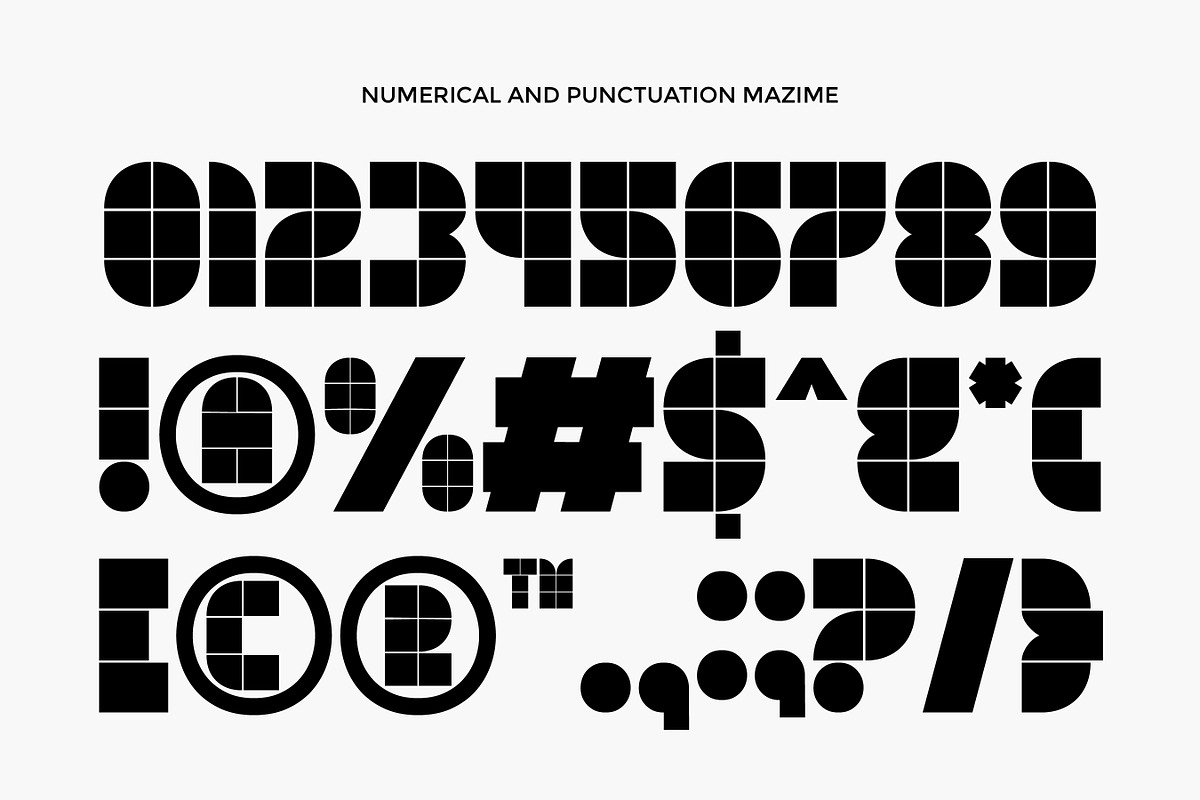 Mazime – Geometric Display Typeface, a Font by Flawless And Co (Photo 9 of 10)