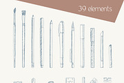 Hand sketched stationery collection., a Decorative Illustration by Milla Mi (Thumbnail 2 of 3)