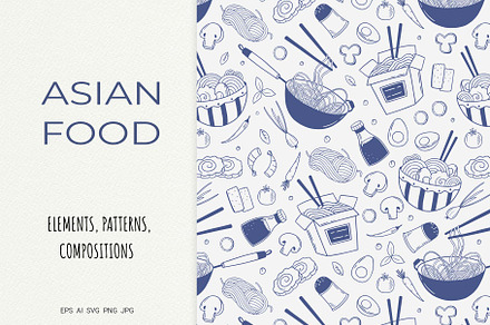 Asian Food Line Art Clipart