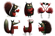 Whimsical Valentine Animals Clipart, an Illustration by Dream Creation (Thumbnail 7 of 8)