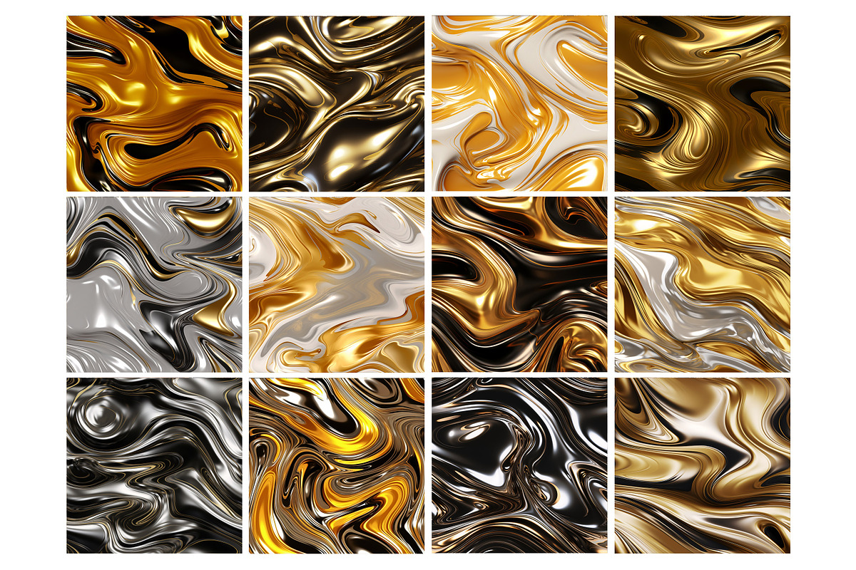 Gold Liquid Seamless Pattern, a Pattern Graphic by Forhadx5 (Photo 3 of 6)
