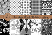BLACK WHITE seamless patterns set, a Pattern Graphic by Futurel (Thumbnail 1 of 4)