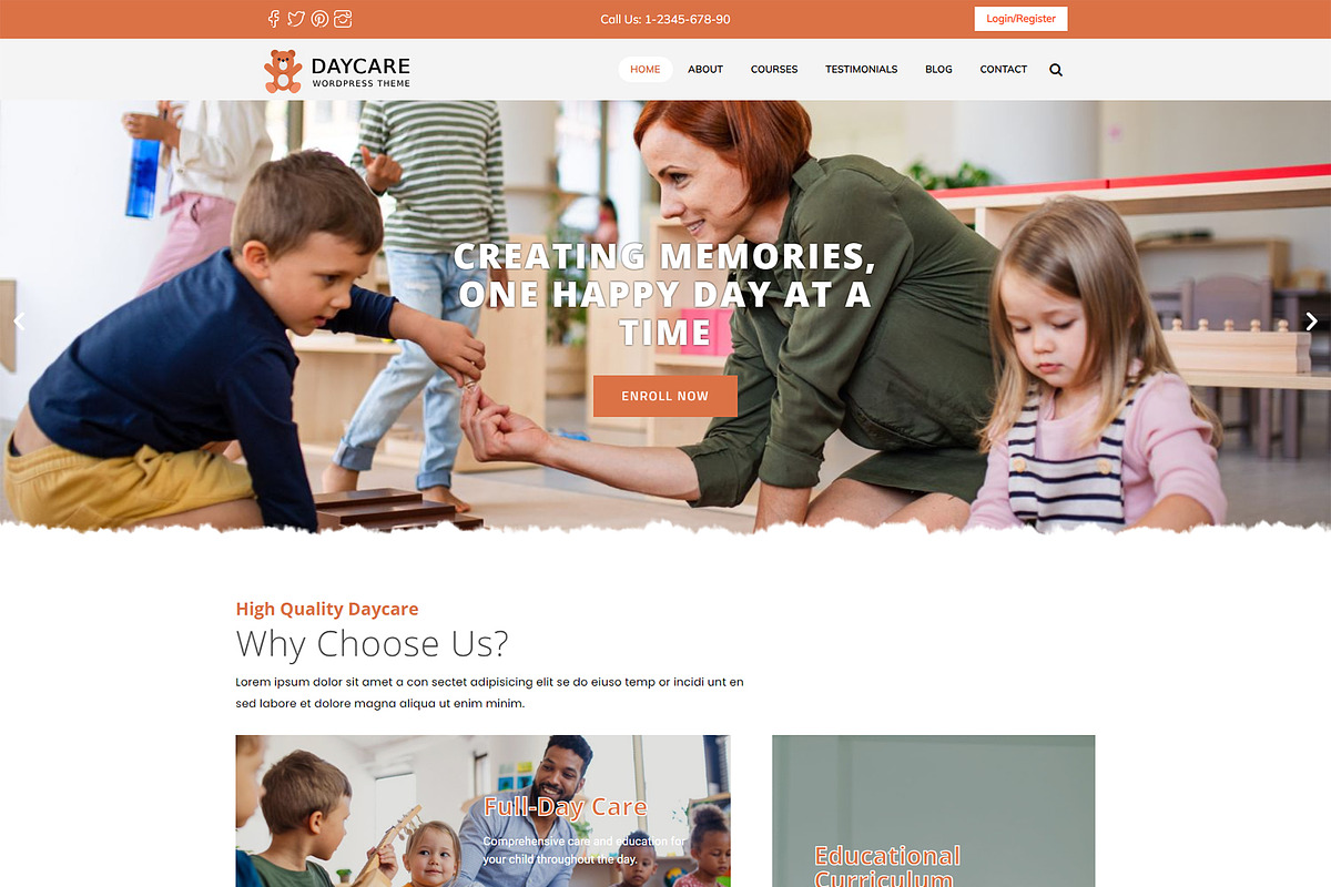 DayCare WordPress Theme