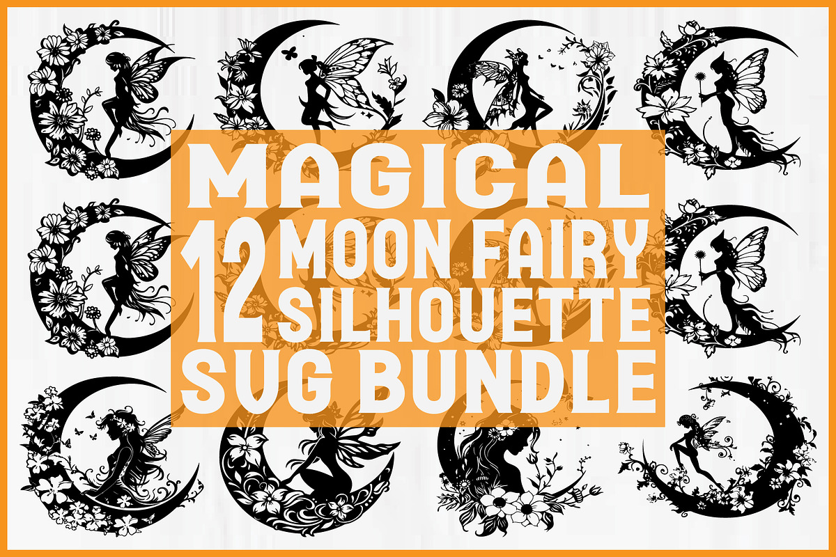 vintage Magical Fairy Moon Set, an Object Graphic by jahid234 (Photo 1 of 13)