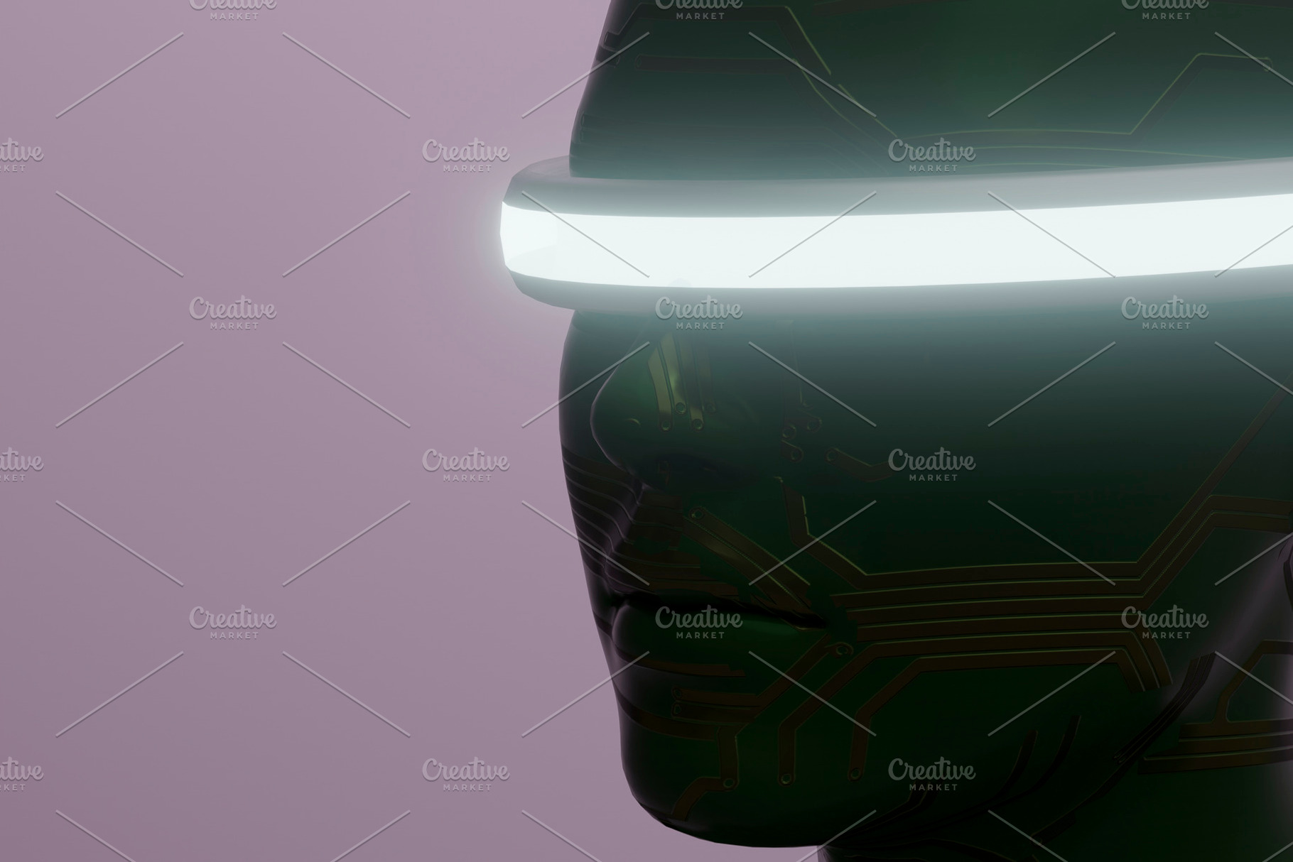 Green circuit humanoid with glowing, a Technology Photo by RF Images