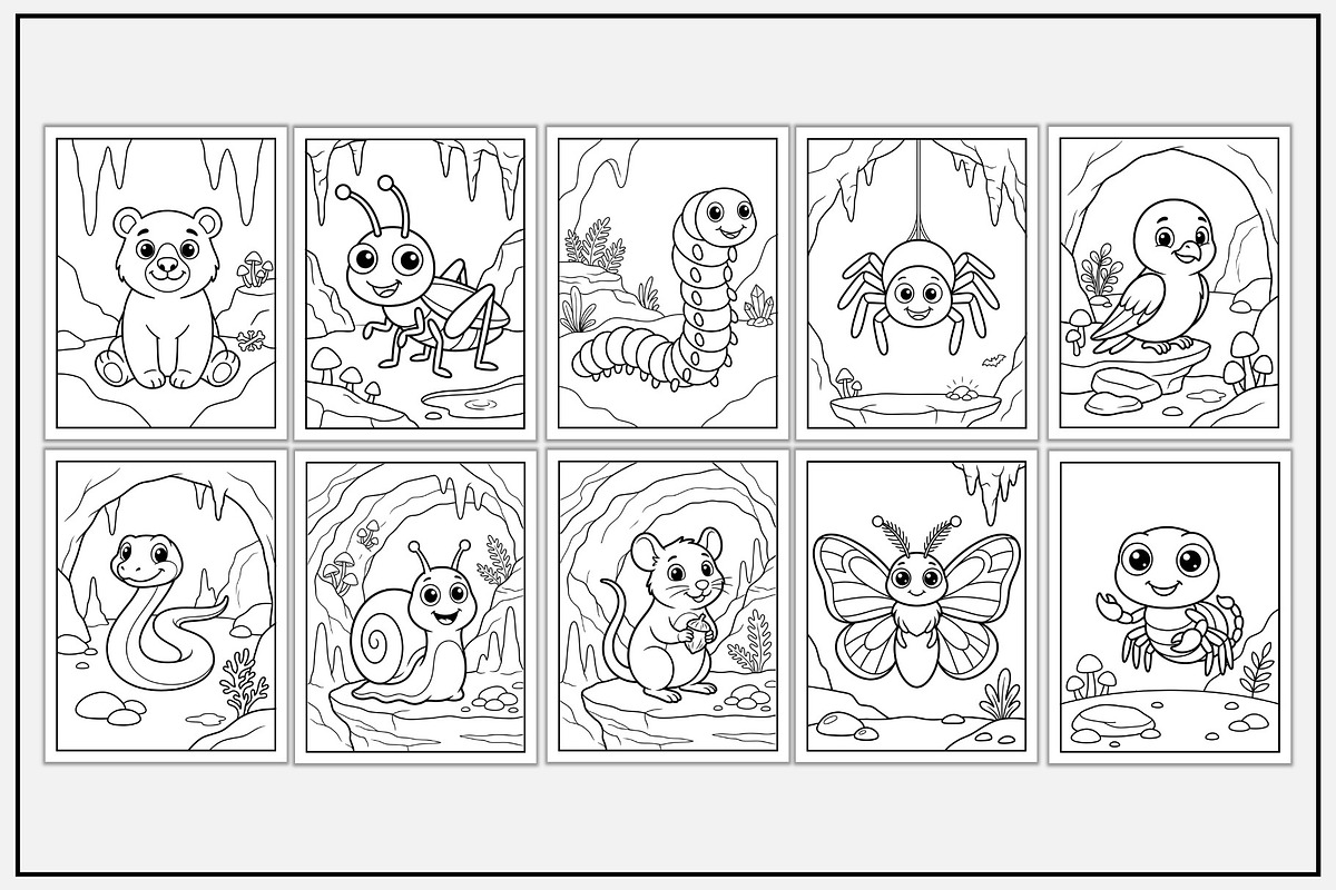 Cave Animals Coloring Book, an Animal Illustration by Lamia Emad (Photo 2 of 5)