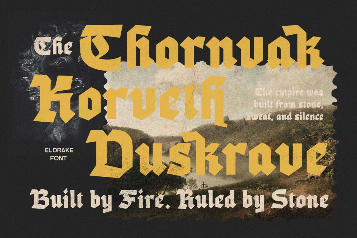 Eldrake Blackletter Font, a Blackletter Font by Letterhend Studio (Photo 3 of 11)