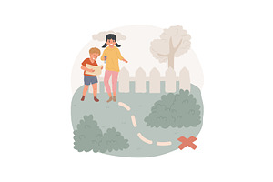 Treasure hunt isolated cartoon, a Person Illustration by Visual Generation