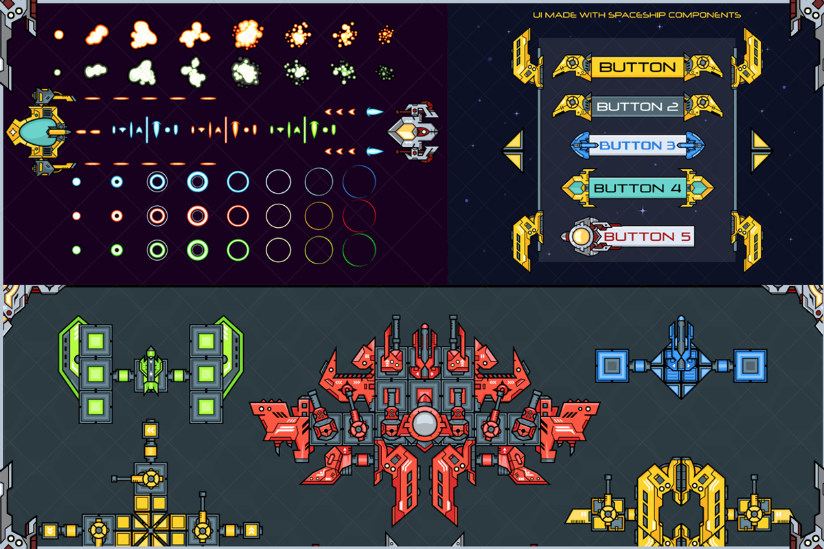 Spaceship Creation Kit - Game Assets, an iPad Mockup by pixaroma (Photo 4 of 5)
