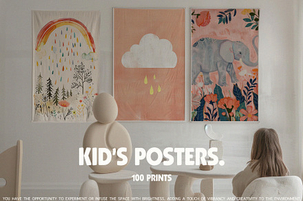 100 Bright Nursery Prints, a Background Graphic by Purple