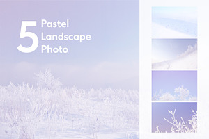 5 Pastel Winter Landscapes, a Background Photo by Fun Fusion Design