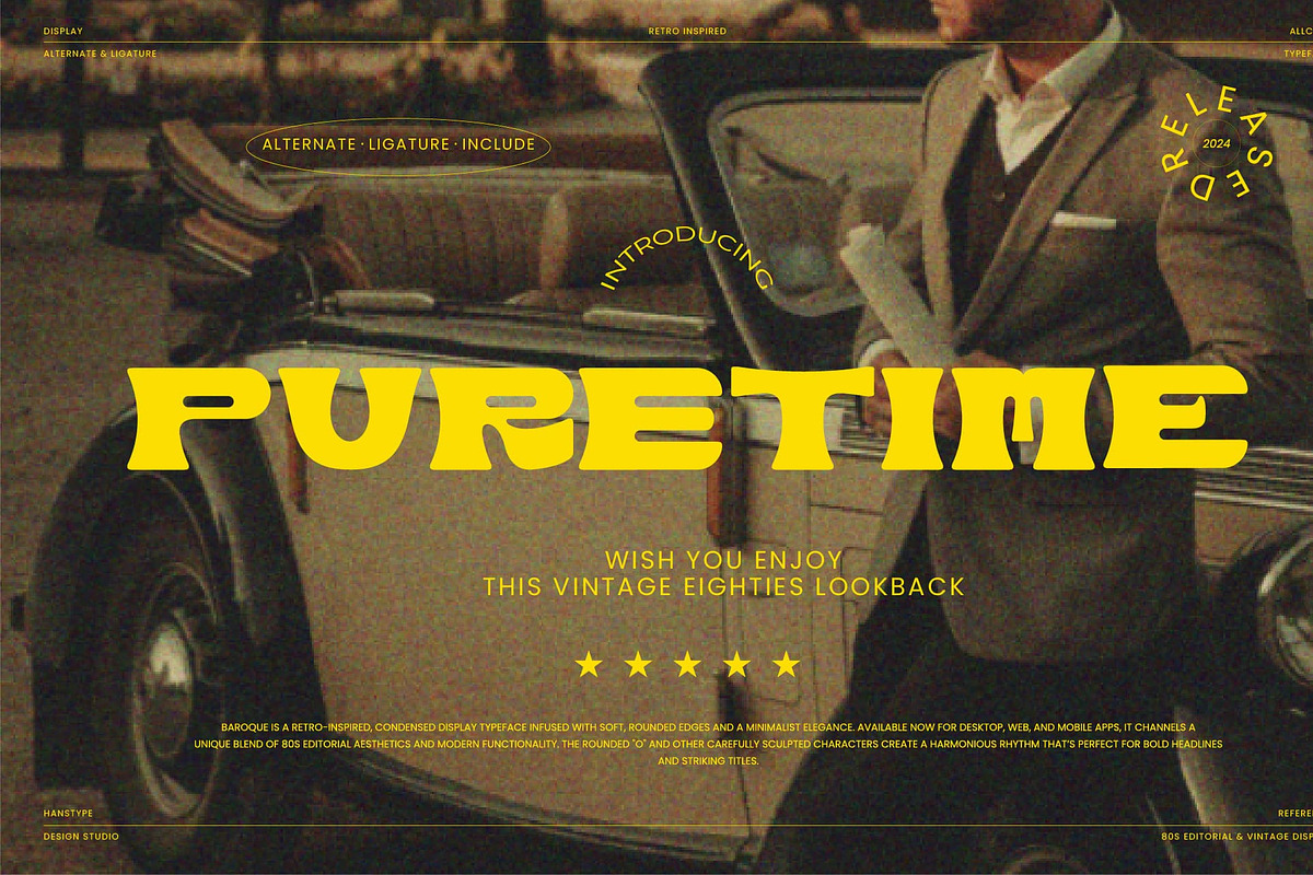 Puretime - Retro Vintage Bold Font, a Serif Font by Hanstype.com (Photo 1 of 10)
