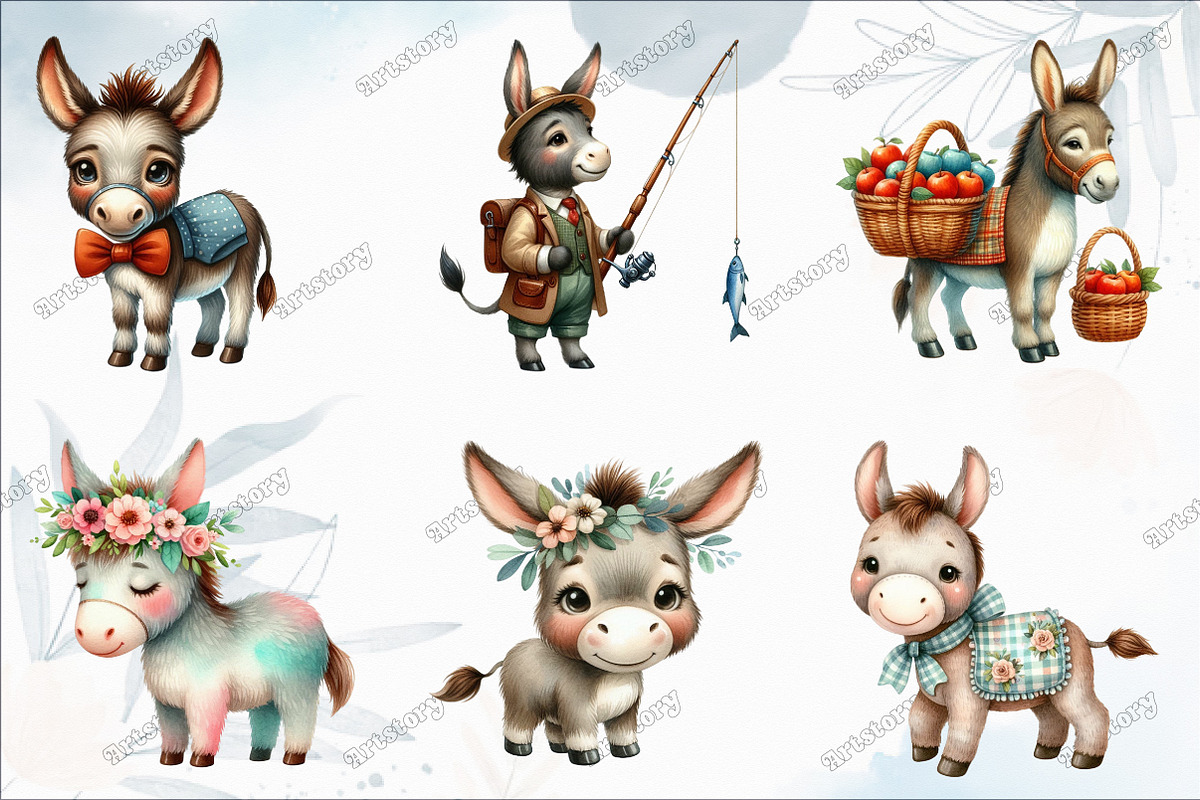 Funny Donkey Sublimation Clipart, an Illustration by designcity5 (Photo 2 of 5)