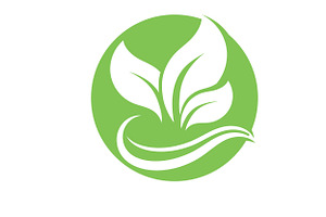 Vegan green leaf logo template, a Branding & Logo Template by LOGOCREATIVE
