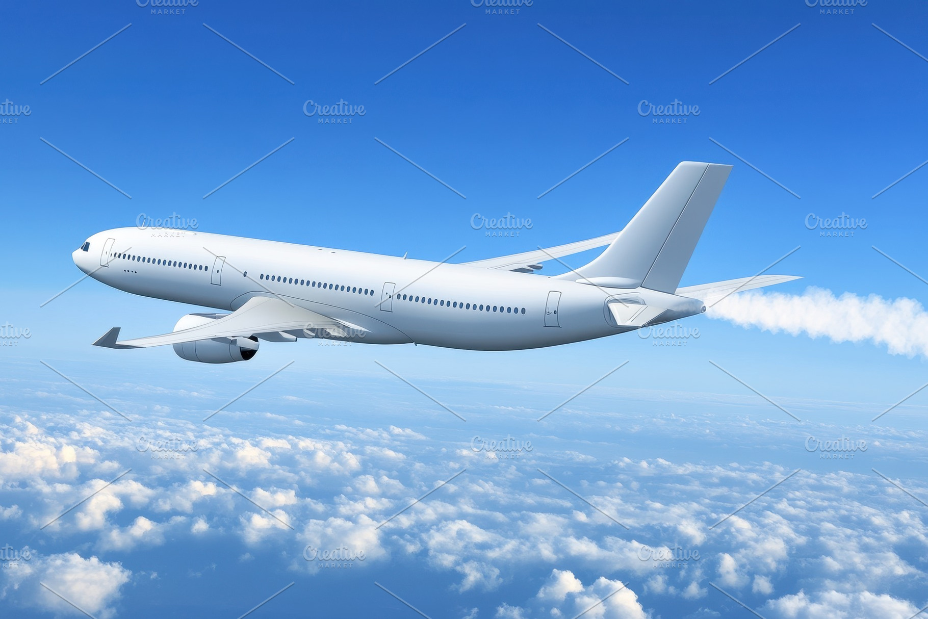 White airplane soaring through the c, a Photo by Iftikhar Alam