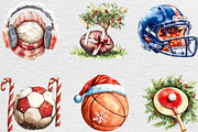 Christmas Sport Balls Sublimation, an Illustration by Black Bird Studio (Thumbnail 6 of 6)