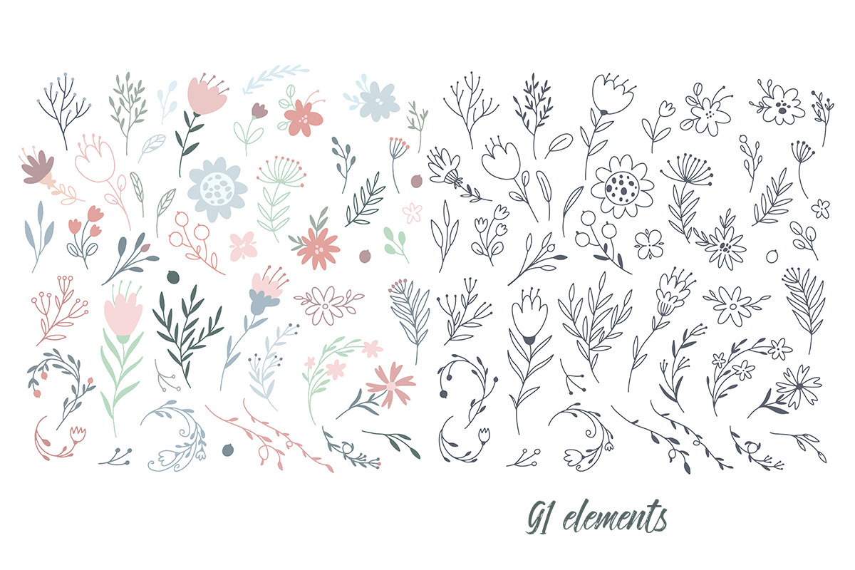 Abstract elements and plants, a Decorative Illustration by Lesya Skripak (Photo 2 of 8)