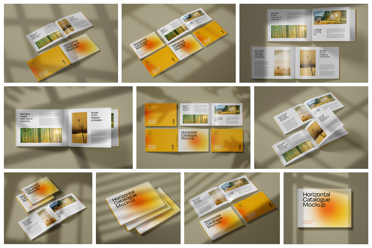 Horizontal Catalog Mockup Set, a Print Template by Deeplab (Photo 2 of 16)