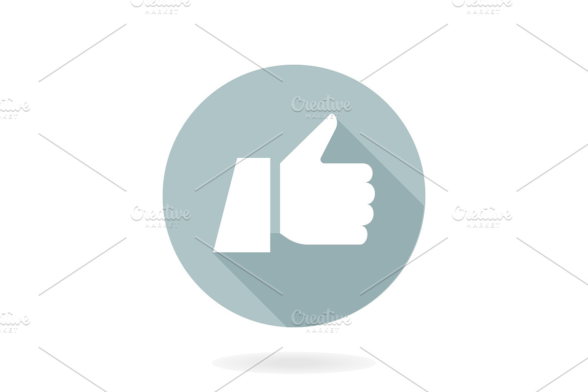 Fine Vector Flat Icon With Thumb Up, an Outline Icon by FineArtStudio (Photo 1 of 3)
