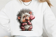 Whimsical Valentine Hedgehog Clipart, an Illustration by OK Design (Thumbnail 6 of 6)