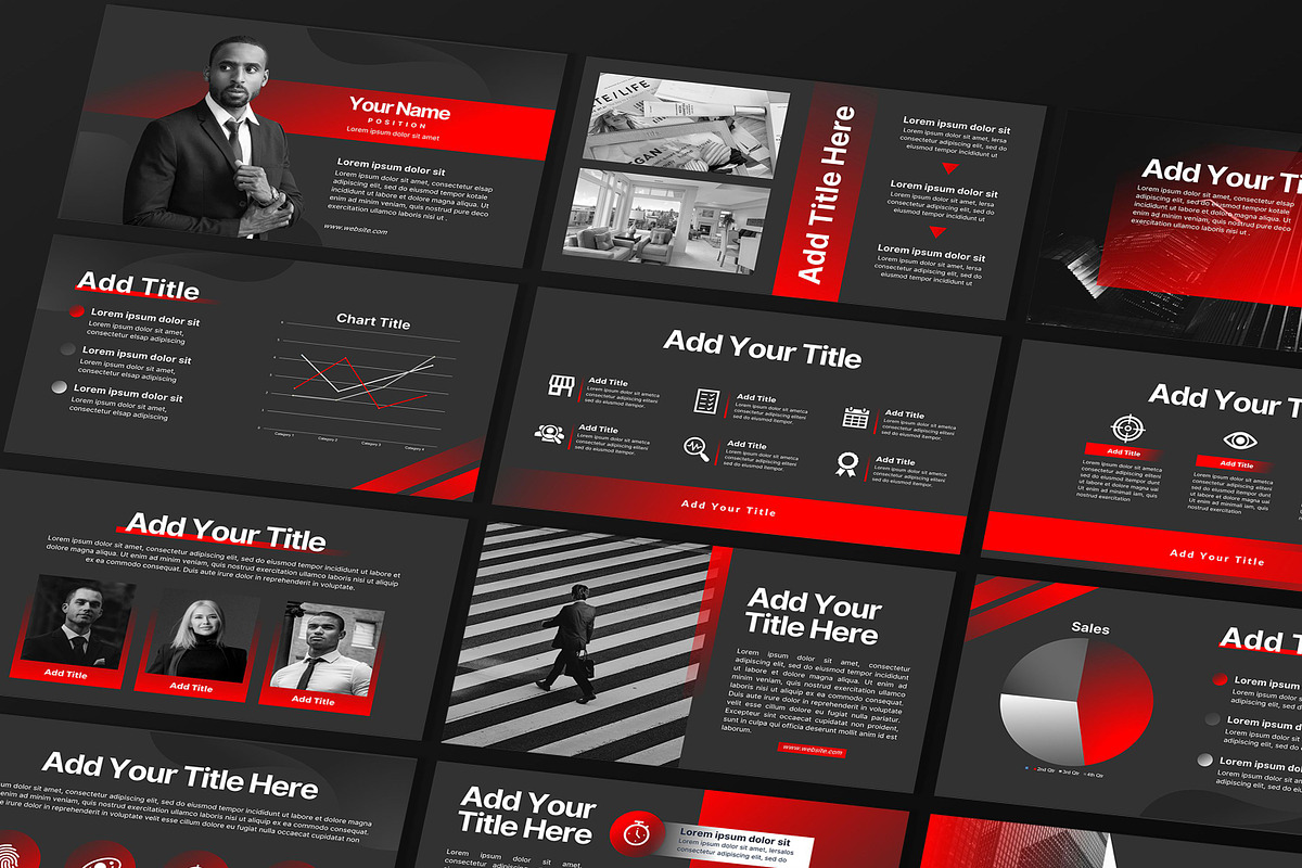 Red and Black Powerpoint Template, a Presentation Template by SKY CREATION