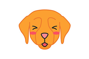 Golden Retriever Kawaii Character