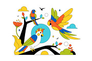 10 Tropical Bird Illustration, an Animal Illustration by denayunebgt (Thumbnail 4 of 4)
