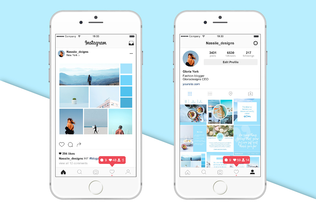 BLUE | Social Media Templates Pack, a Social Media Template by Nassiie (Photo 6 of 10)