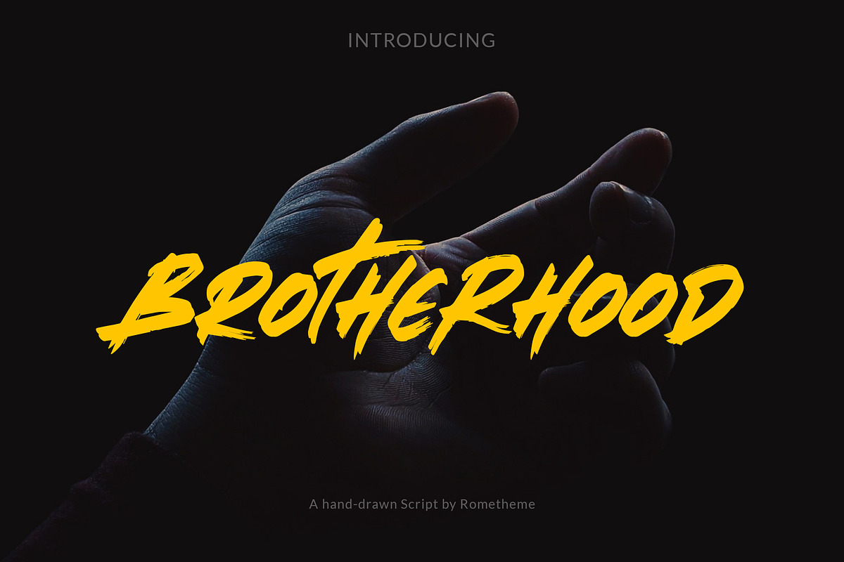 Brotherhood - Brush Script Font, a Handwritten Font by Rometheme Std (Photo 1 of 12)