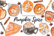 Pumpkin Spice Watercolor Clip Art, a Graphic by Writelovely (Thumbnail 2 of 4)