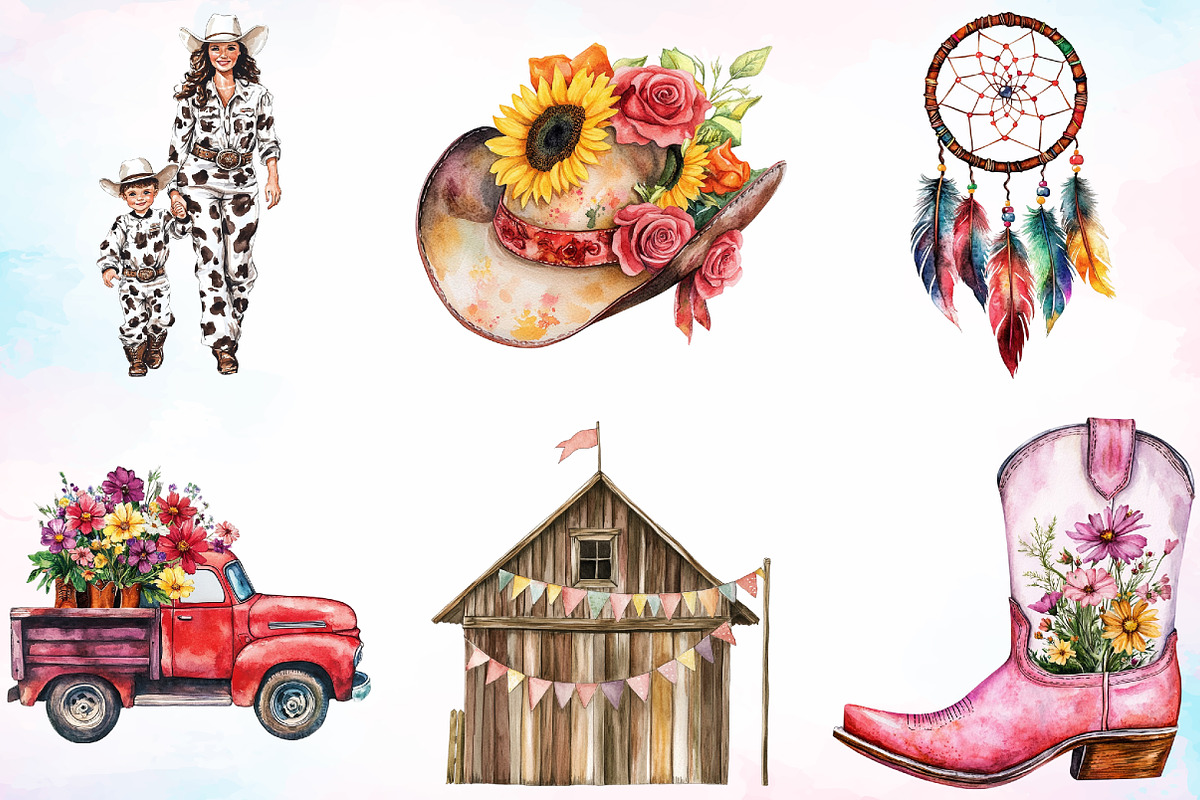 Western Mother's Day Cowgirl, an Illustration by Canvas Craft (Photo 3 of 3)