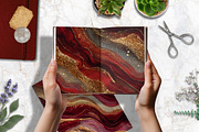 Glitter Gold Ruby Red Agate Papers, a Background Graphic by V Design Creator (Thumbnail 2 of 12)