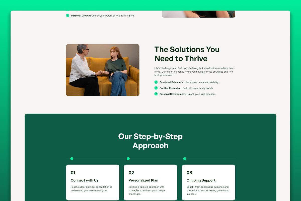 Mentra Health Coach Framer Template, a Landing Page Template by Flow Samurai Templates (Photo 2 of 4)