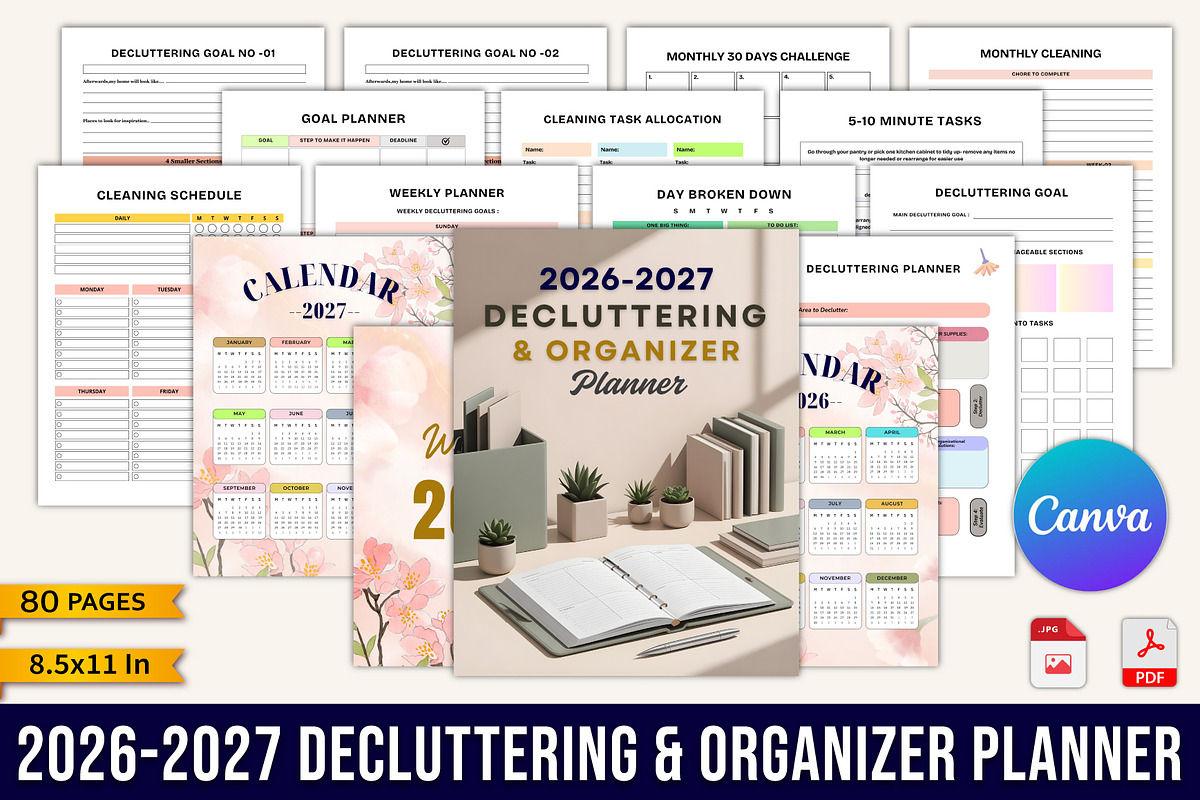 2026–2027 Decluttering & Organizer, a Stationery Template by Designmela01 (Photo 1 of 10)