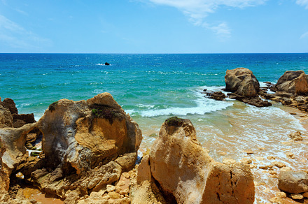 Atlantic rocky coast view (Algarve, Portugal)., a Nature Photo by YuriyB