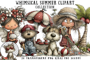 Whimsical Summer Clipart, an Illustration by OK Design