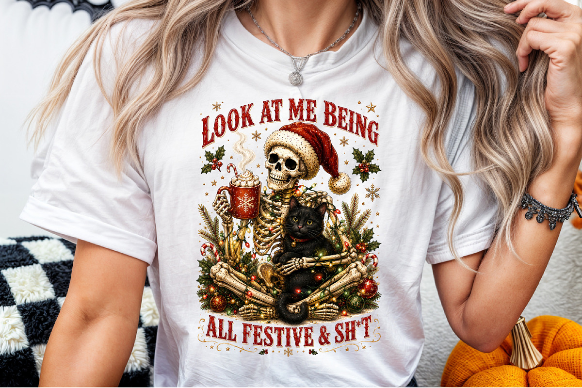 Funny Christmas Png, Snarky Skeleton, a Seasonal Illustration by Sublimation Artist (Photo 6 of 9)