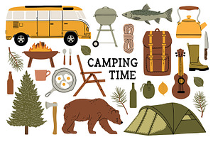 "Camping Time" Clipart & Patterns
