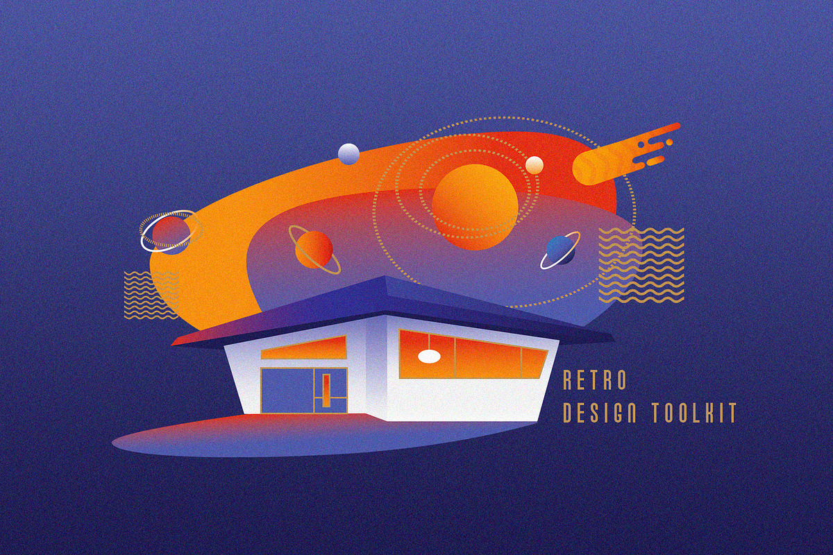 Space Voyage - Retro Design Toolkit, an Object Illustration by Polar Vectors (Photo 8 of 23)