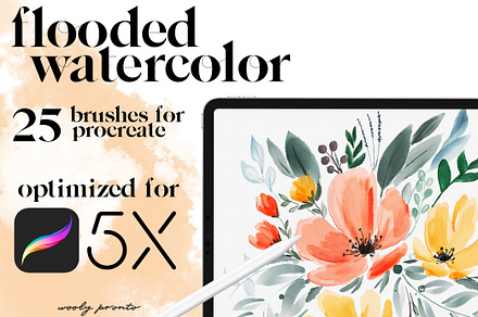 Flooded Watercolor Procreate Brushes